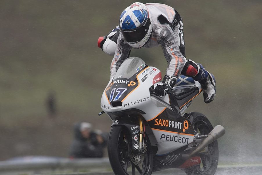 A MotoGP rider has a "high-side" crash, one of the terms motorcycle riders should know.