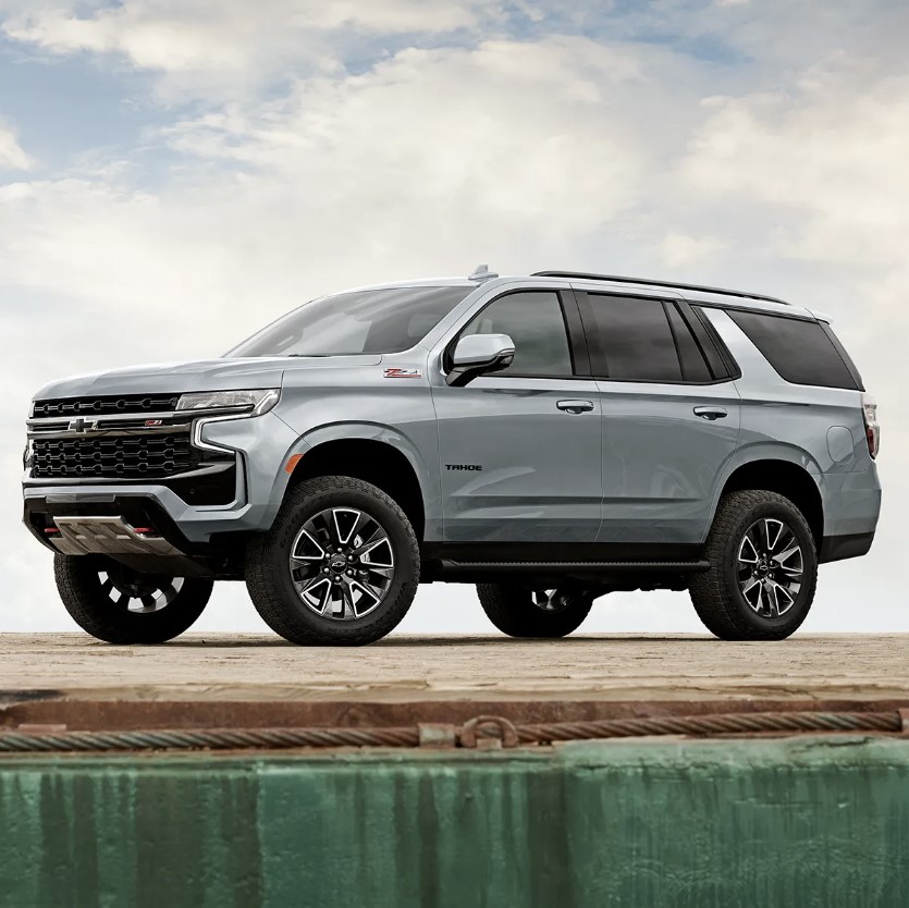 The 2024 Chevy Tahoe parked on a dock