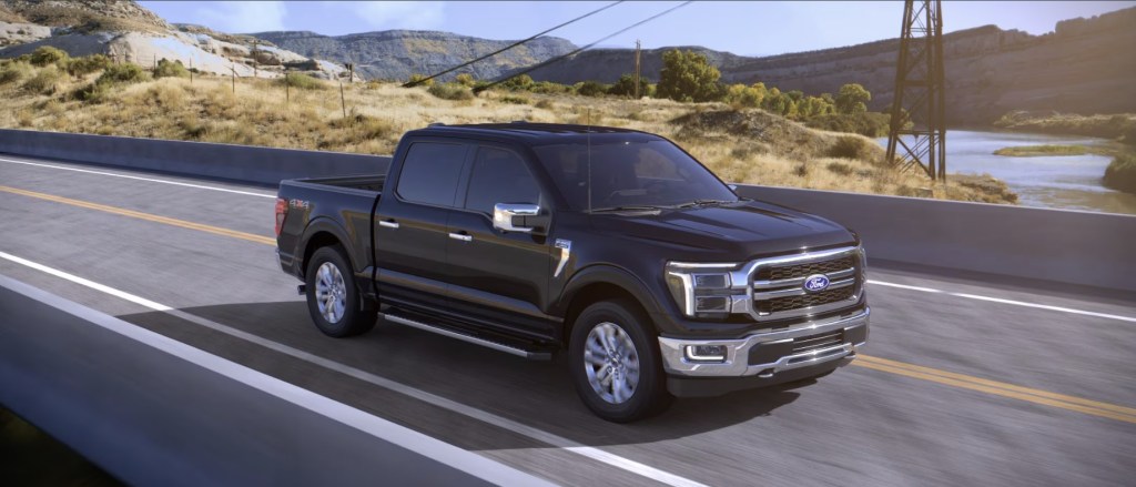 The 2024 Ford F-150 Hybrid on the road