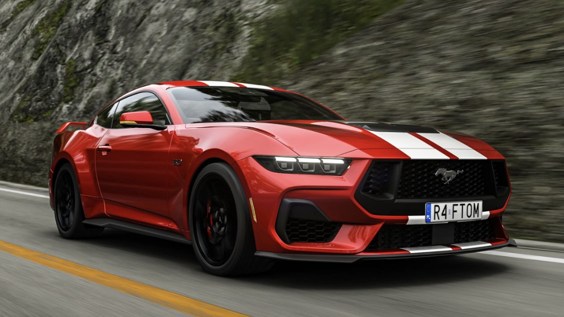 The 2024 Ford Mustang on the street