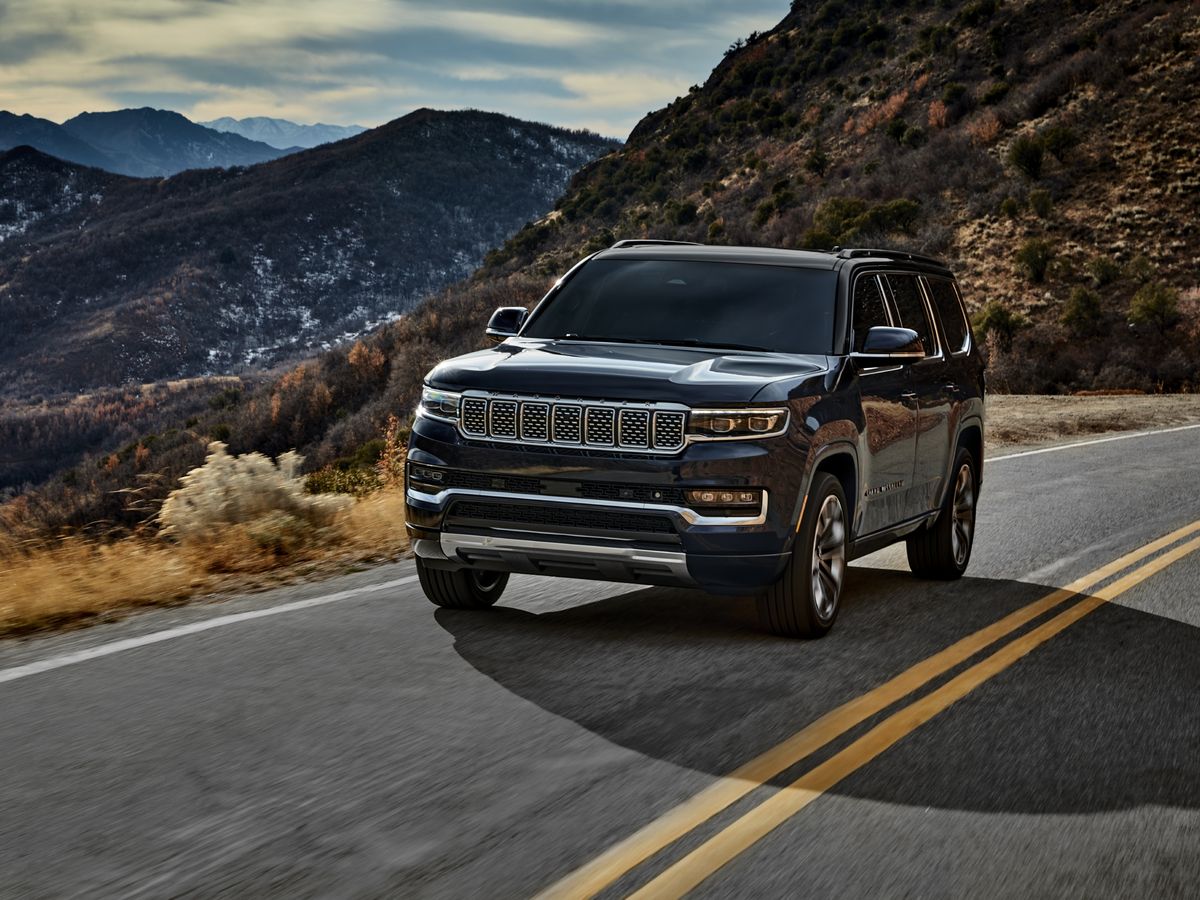 The 2024 Jeep Wagoneer on a mountain road