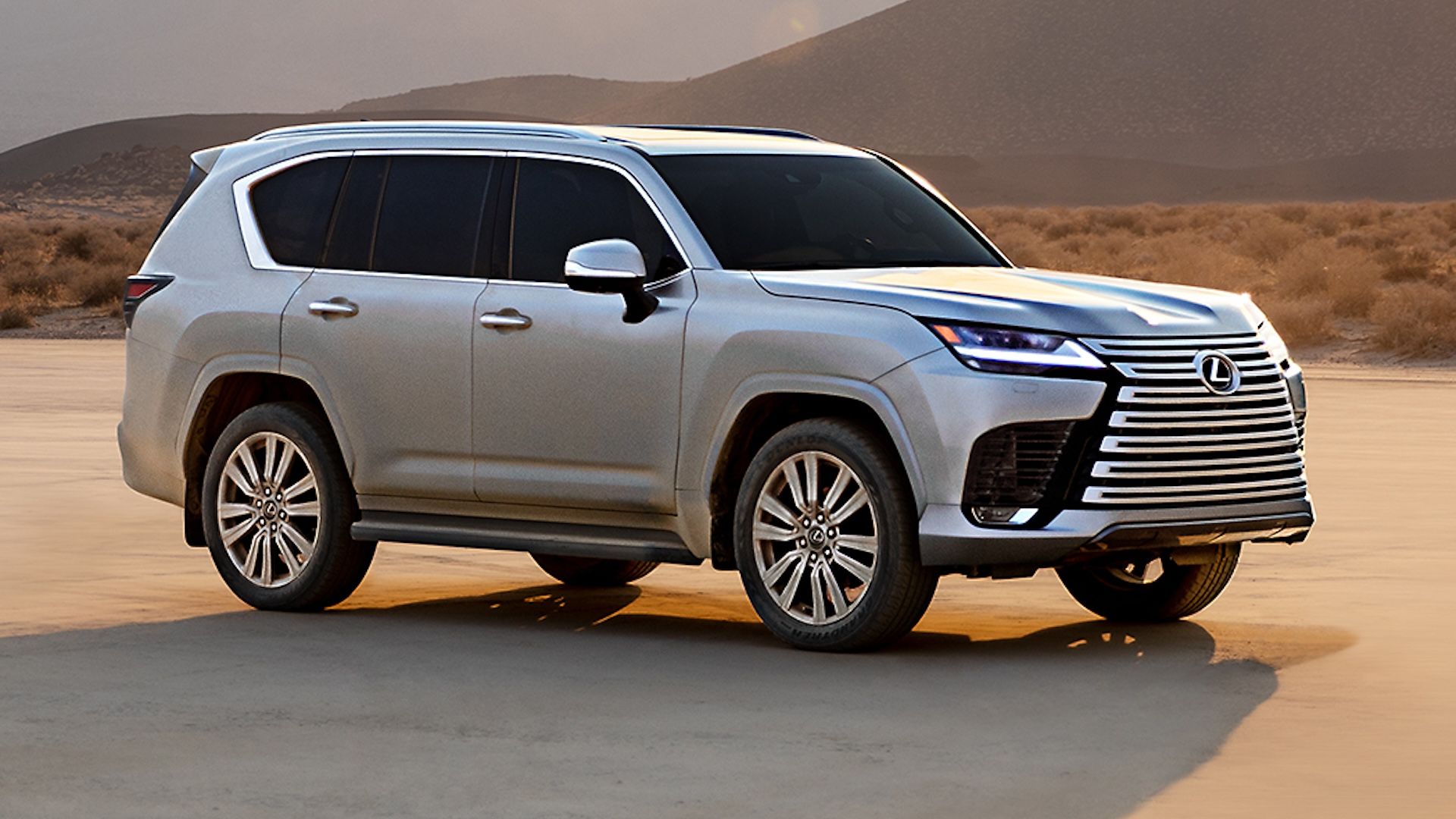 The 2024 Lexus LX600 off-roading in the desert