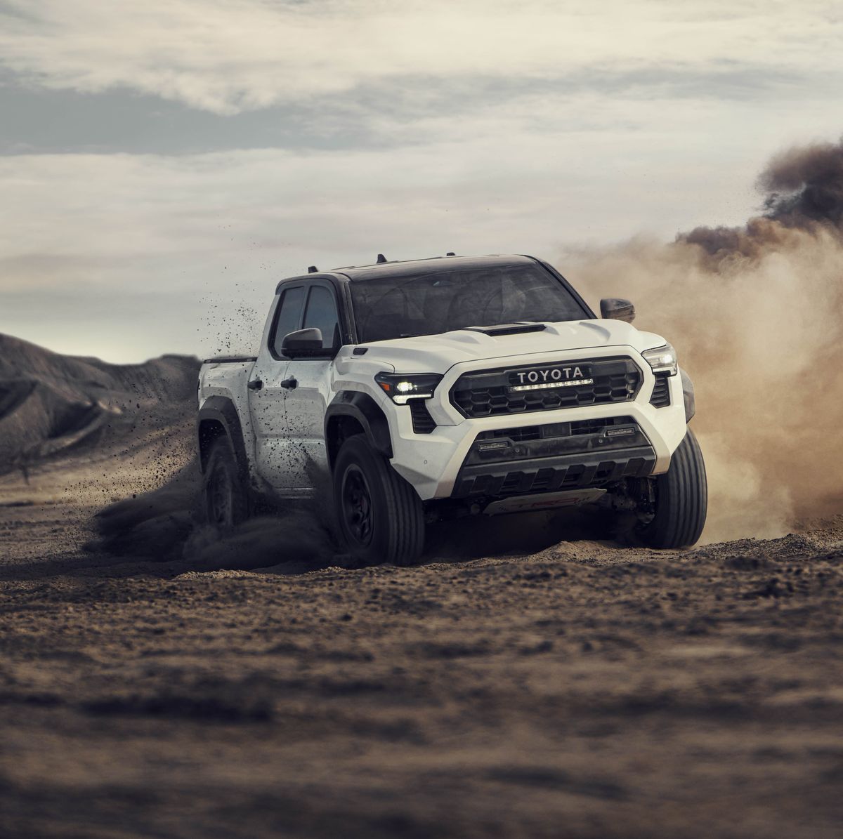The 2024 Toyota Tundra kicking up dirt