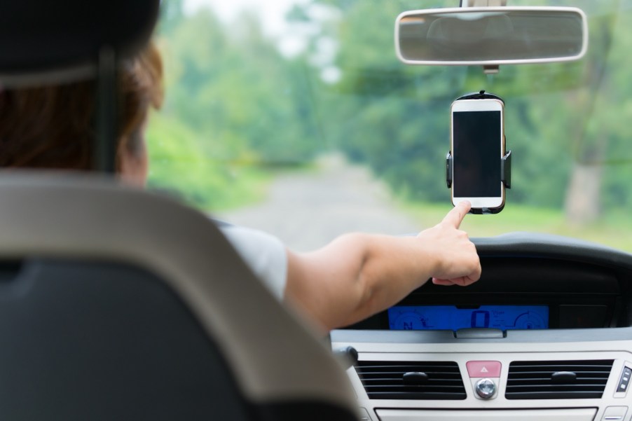Car accessories like this cell phone holder suctioned to the windshield can actually be dangerous