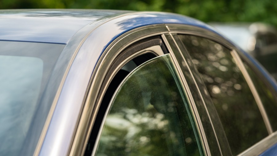 How far do you have to roll your window down to speak to a police