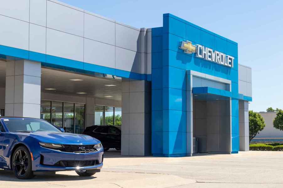 Chevrolet dealership exterior on a clear sunny day