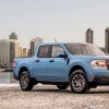 The 2024 Ford Maverick parked on a sandy beach