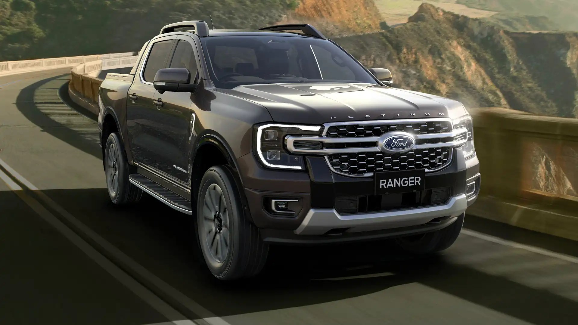 The 2024 Ford Ranger on the road