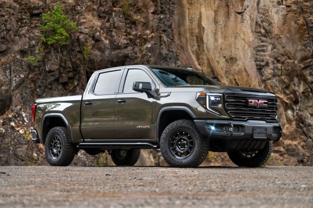 The 2024 GMC Sierra 1500 off-roading in the wilderness