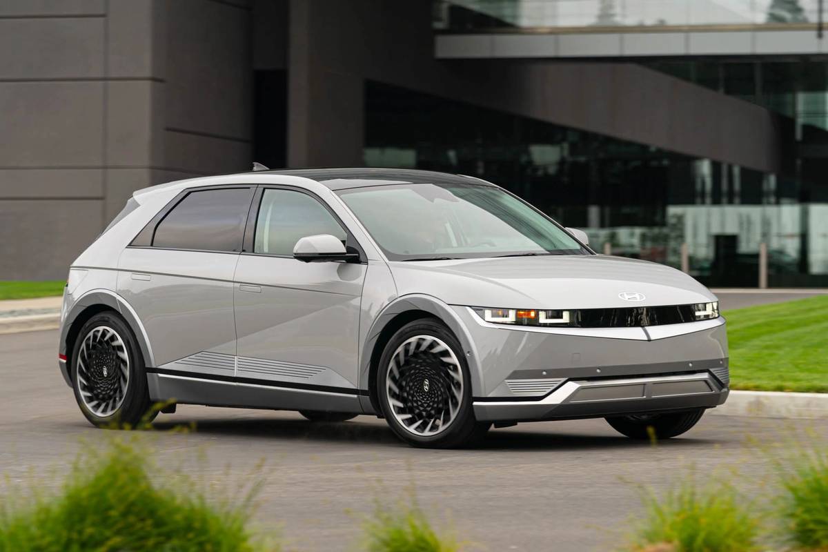 The 2024 Hyundai Ioniq 5 parked near a home