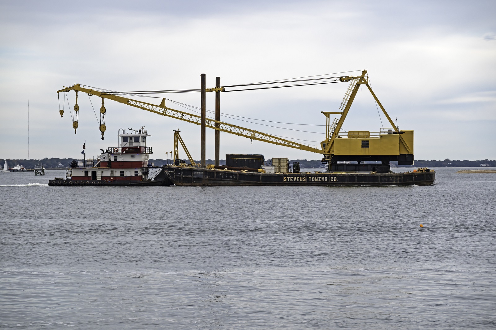 Crane barge on the water