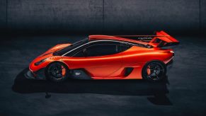 A Gordon Murray T.50S, like the one that attacked the Goodwood Festival of Speed with its high-revving V12 engine.