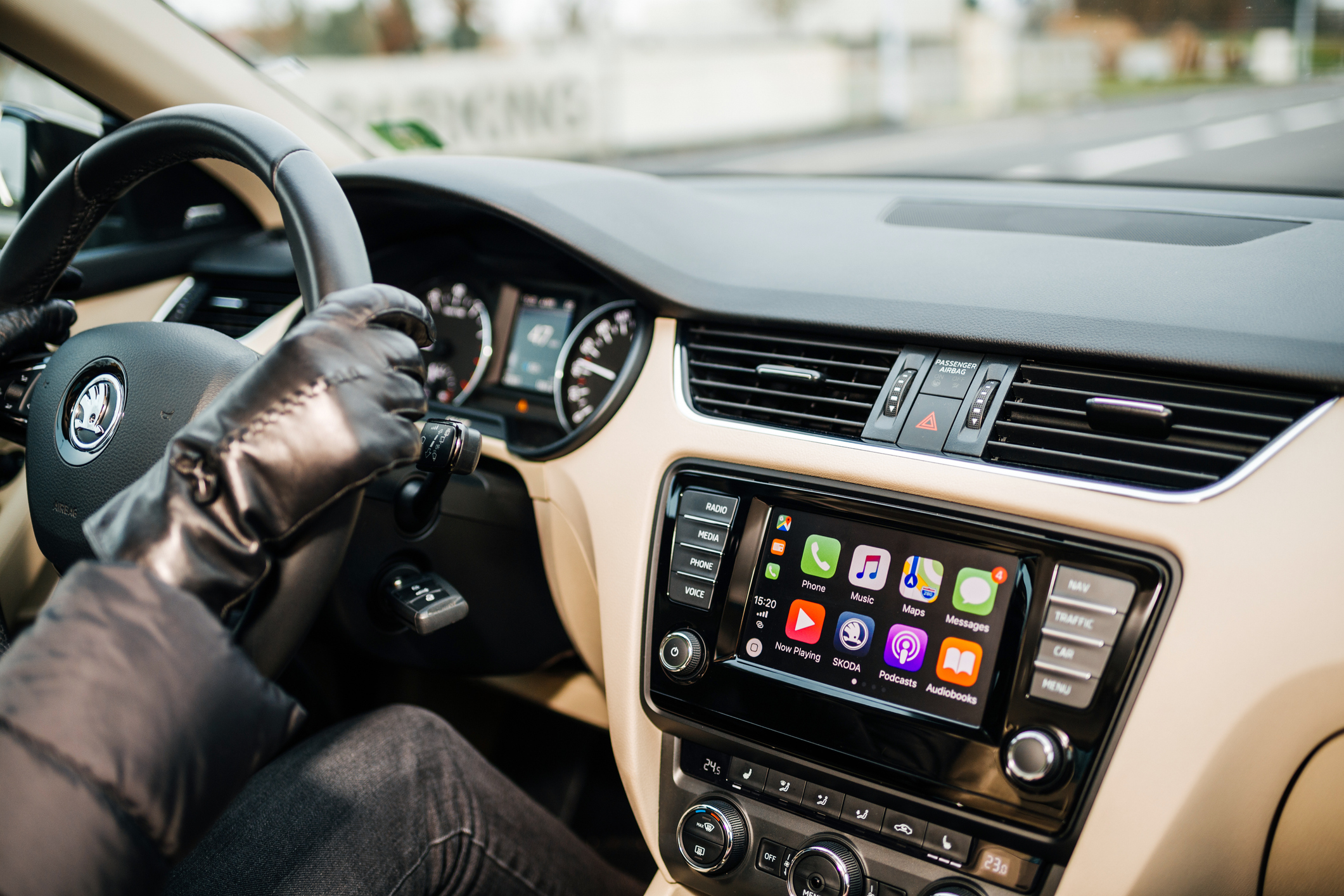 Apple CarPlay displayed on a car infotainment system