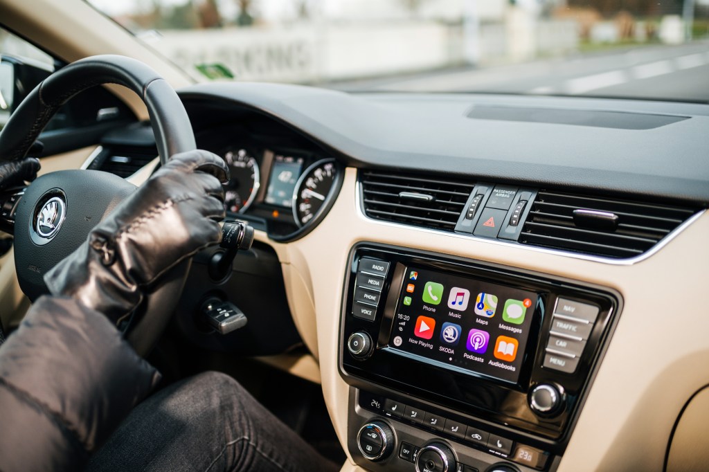 Apple CarPlay displayed on a car infotainment system
