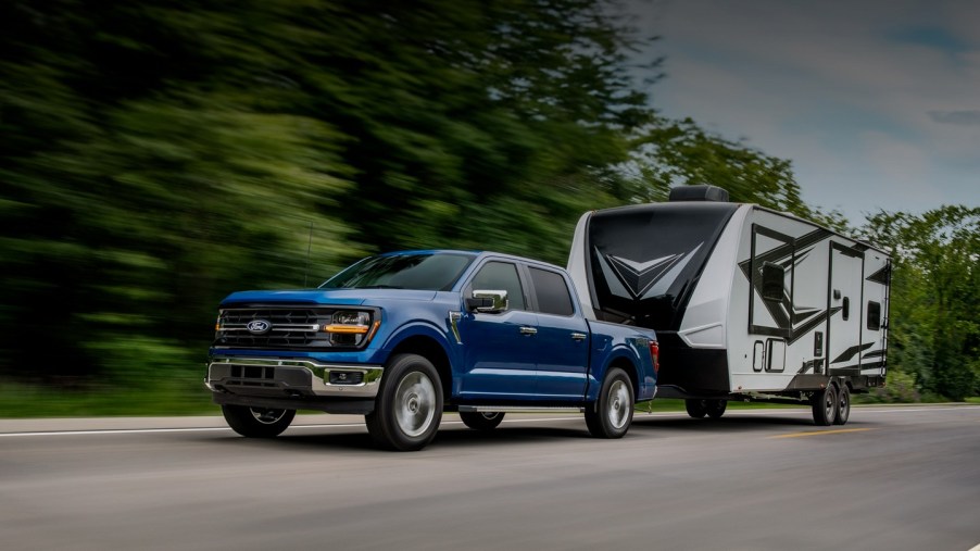 The 2025 Ford F-150 towing an RV