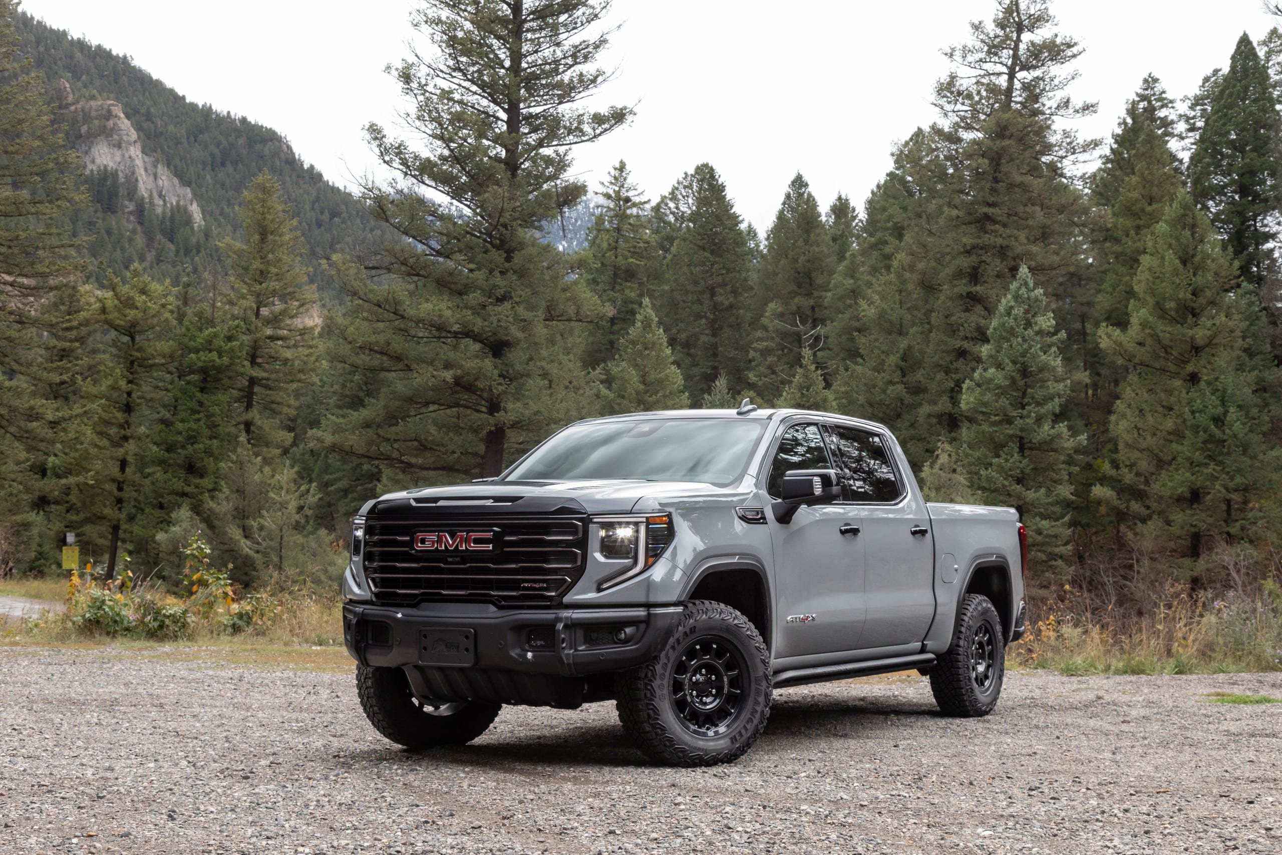 The 2025 GMC Sierra 1500 off-roading in gravel
