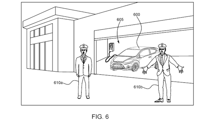 A Ford patent image for hologram cops