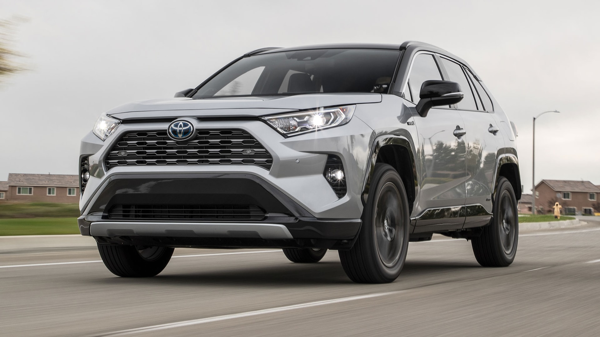 The 2020 Toyota RAV4 Hybrid on the road 