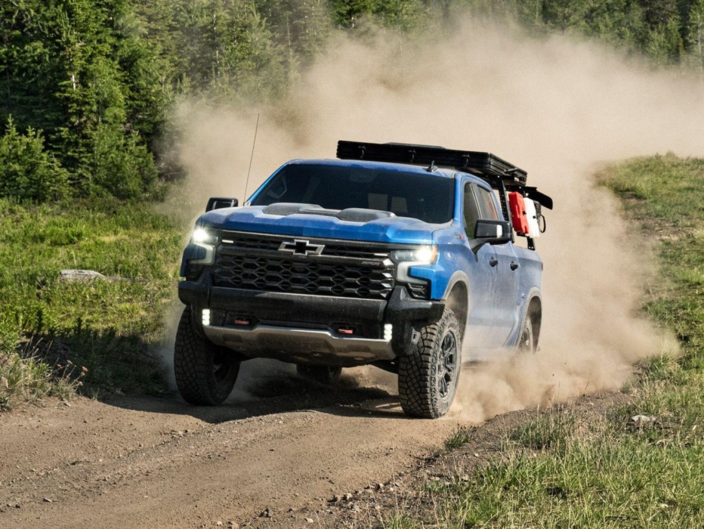 The 2024 Chevy Silverado 1500 on a dirt road