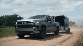A 2025 Chevy Silverado 1500 pulling a trailer