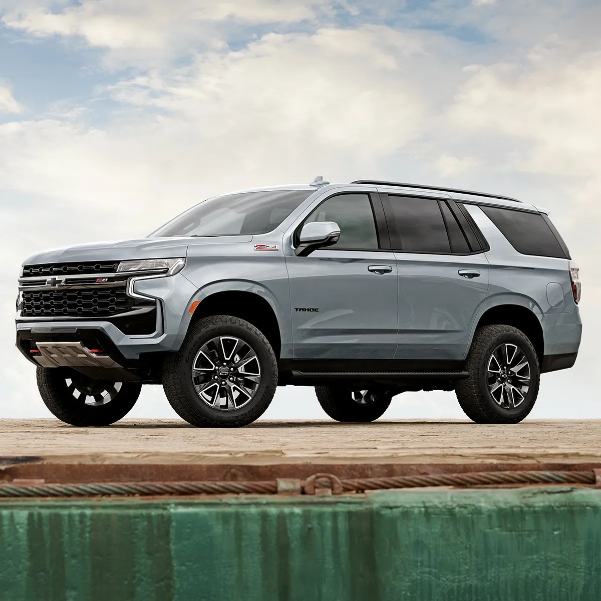 The 2024 Chevy Tahoe parked in sand
