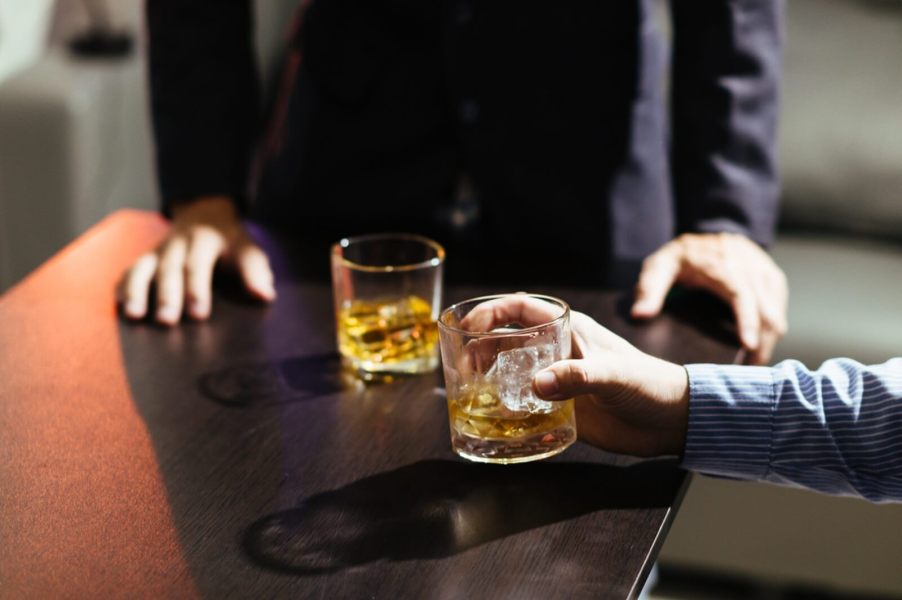 A couple of would-be drivers risk a DUI by drinking before driving.