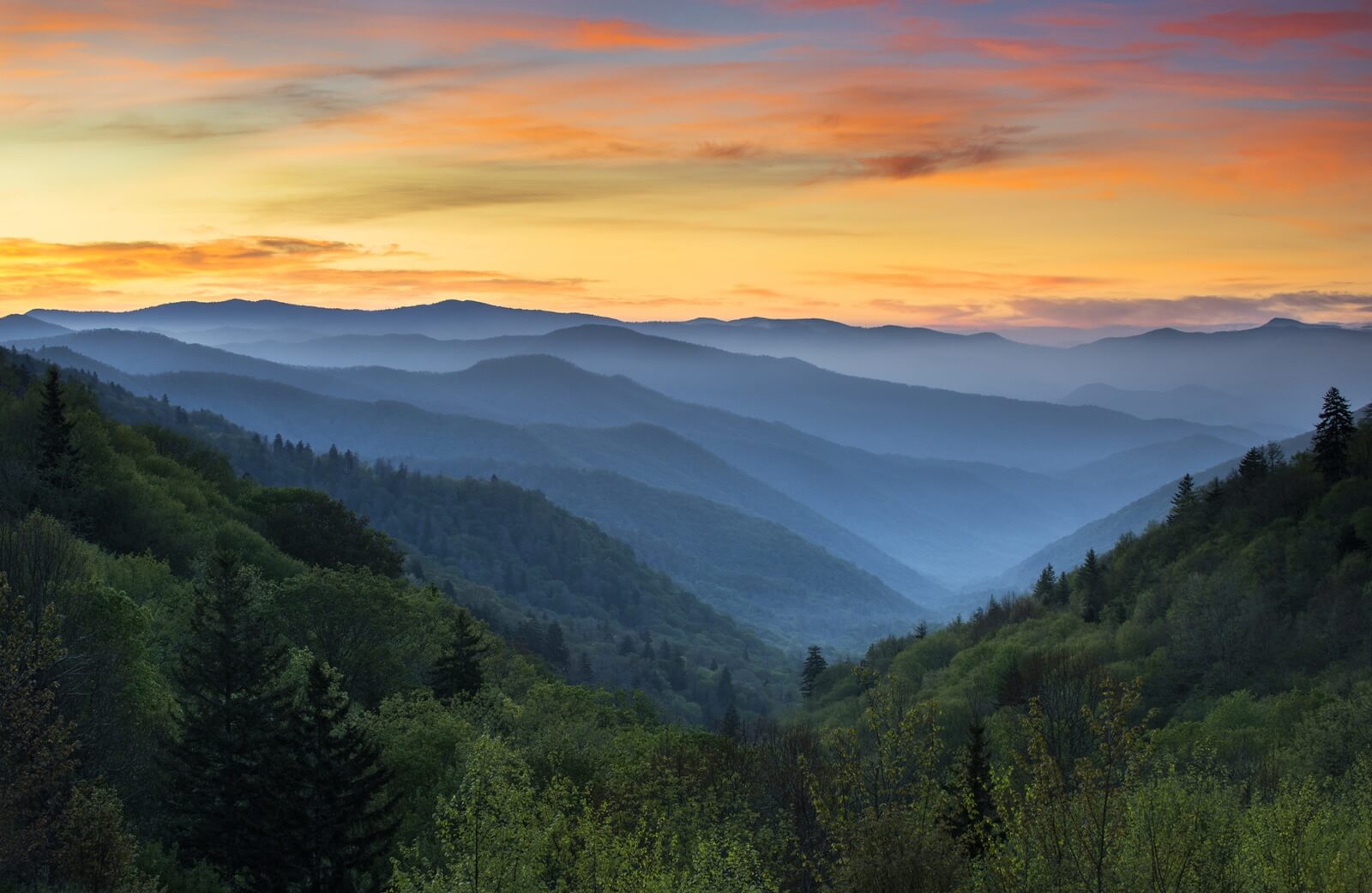 The Smoky Mountains via one of the best motorcycle tour examples.