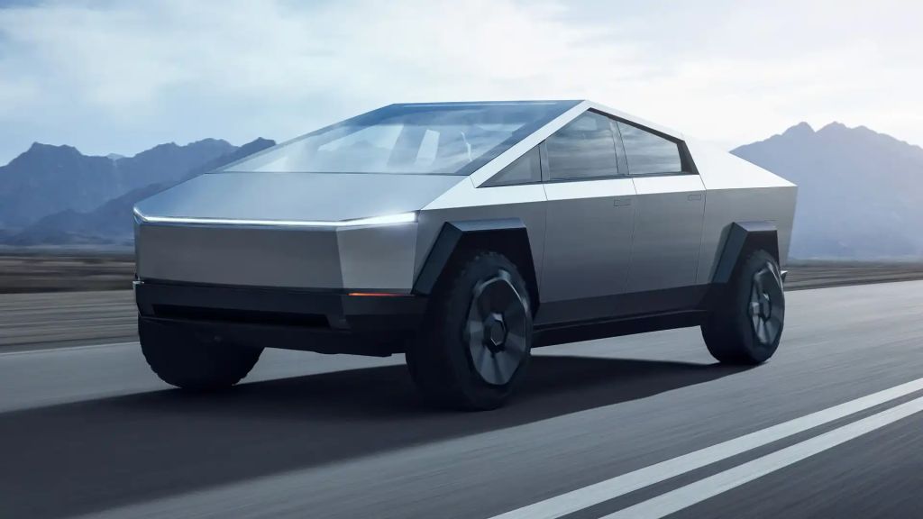The Tesla Cybertruck on the road
