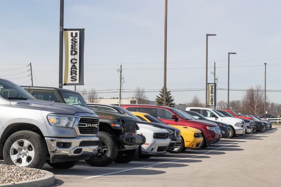 A used car lot with vehicles for sale