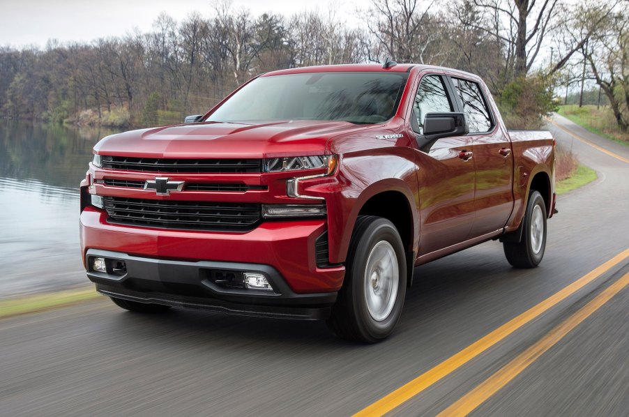 The 2019 Chevy Silverado 1500 on the road