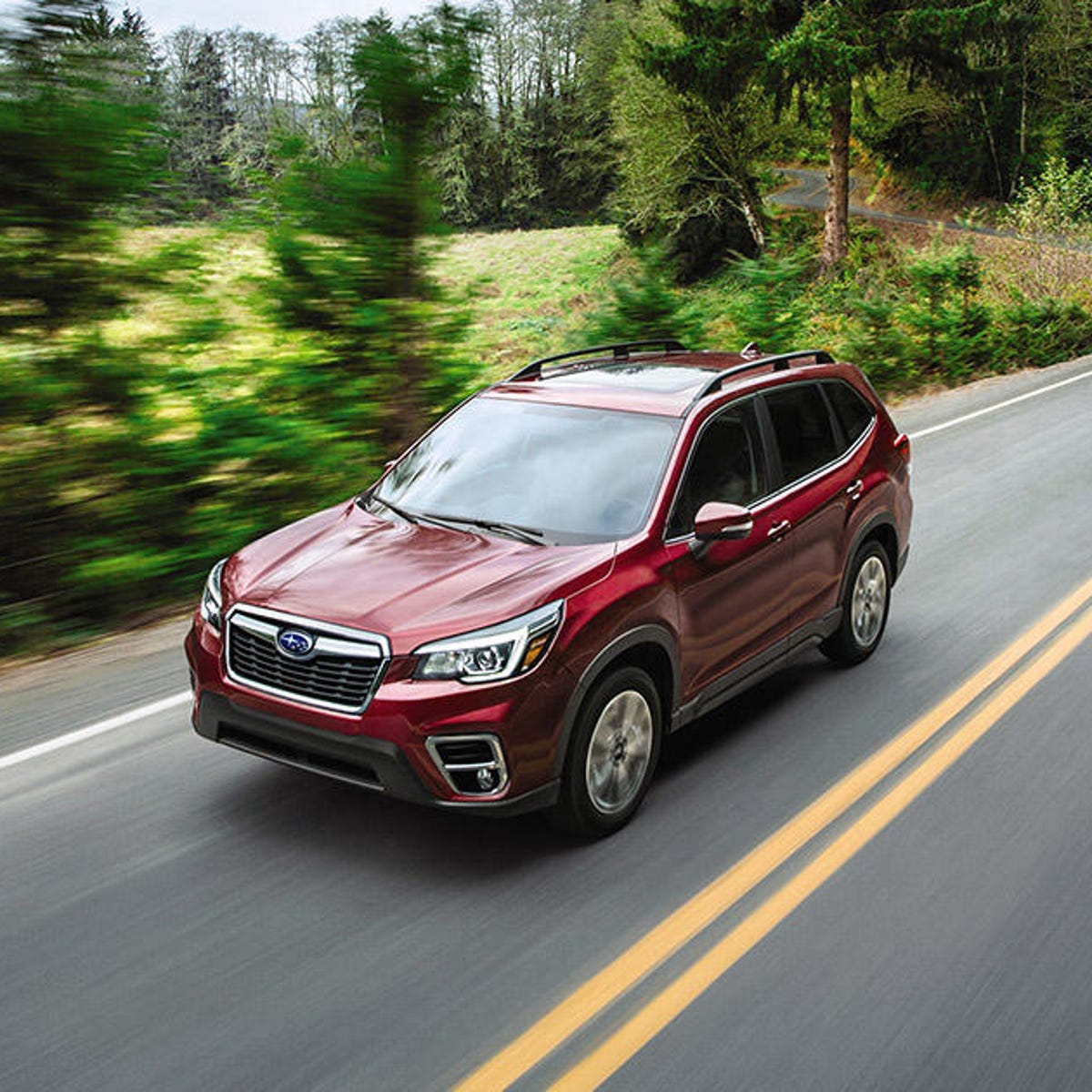 The 2020 Subaru Forester on the road