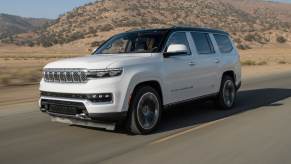 The 2025 Jeep Grand Wagoneer on the road