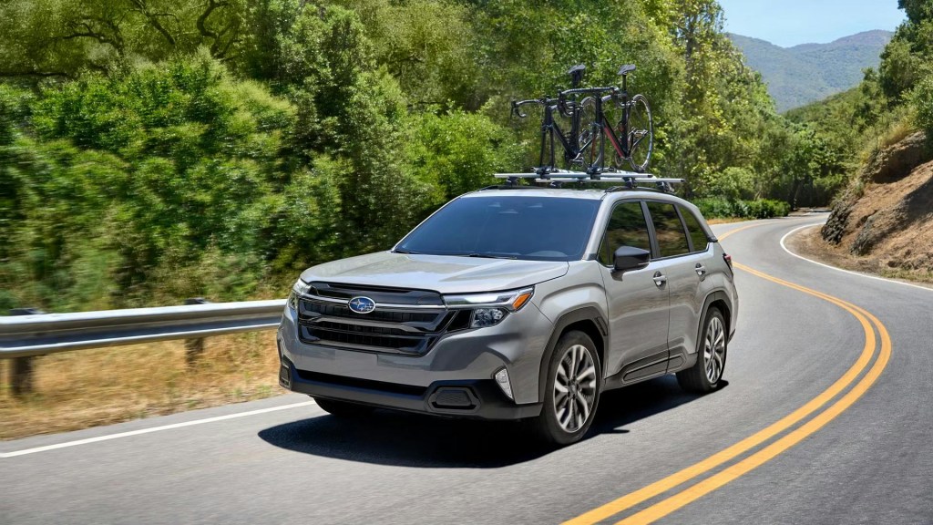 The 2025 Subaru Forester on the road