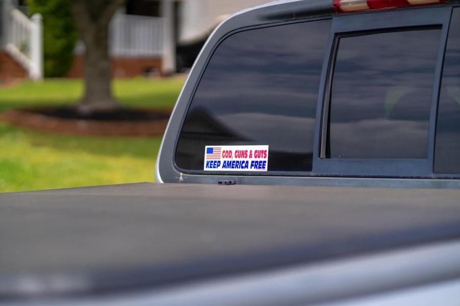 Gun owners put decals like this on their vehicles sometimes.