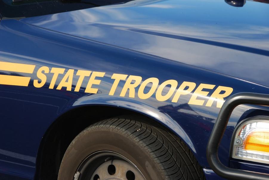 A state trooper like the one struck by a drunk driver at a traffic stop.