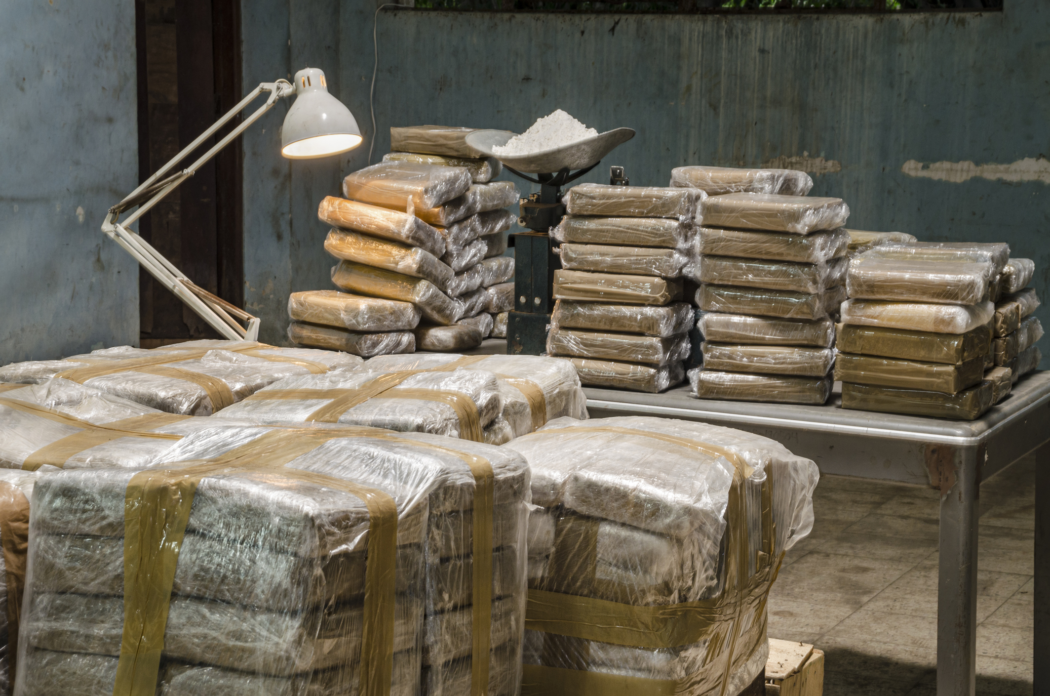 Bundles of meth in a warehouse 