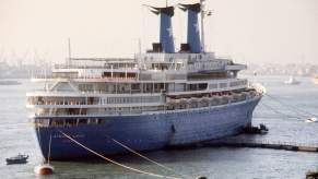 The Achille Lauro Italian cruise ship during a Palestinian Hijacking