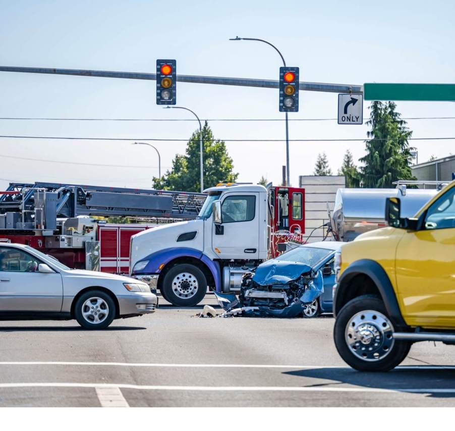 A deadly crash between a truck and a small car.