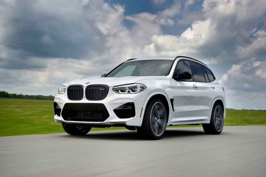 A white BMW x3 M compact SUV