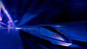 High speed train in a tunnel