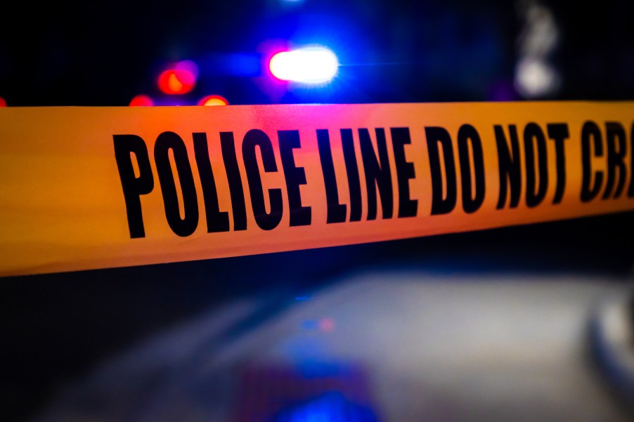 Police tape blacking off a crime scene
