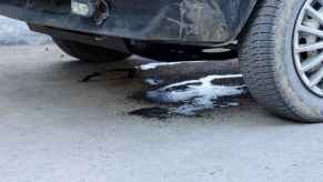 A leak coming from the underside of a truck