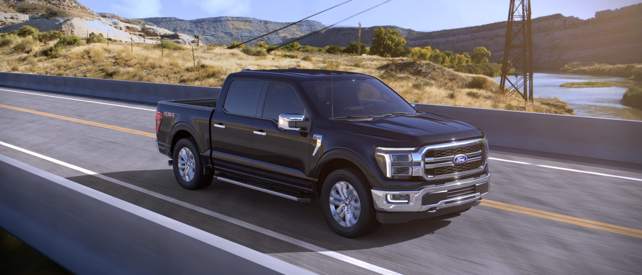 The 2024 Ford F-150 Hybrid on the road