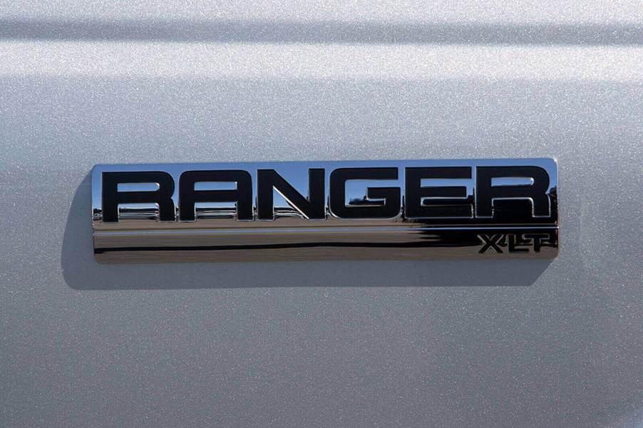 A badge from a now-discontinued Ford Ranger pickup truck.