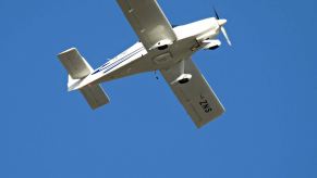 An RV-10 airplane like the one in the recent crash outside Fullerton Municipal Airport.