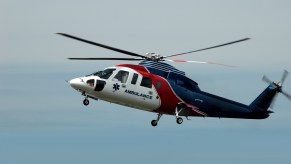 An air ambulance making a rescue