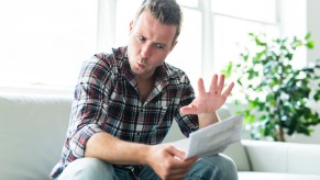 A man shocked by a bill