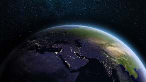 A view of Earth from outer space as an example of what the view from a proposed space hotel might be