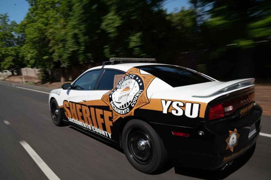 A Sacramento, CA sheriff's office police cruiser driving
