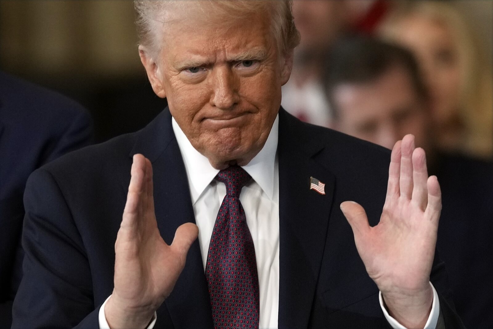 An image of President Donald Trump as the administration continues firing federal employees.